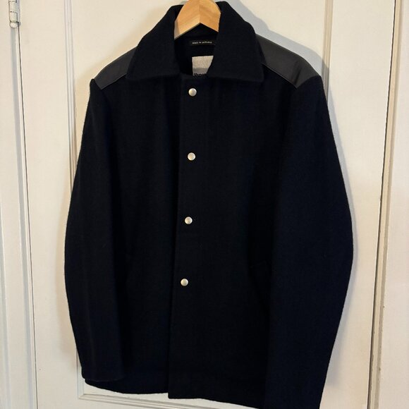 Men's Vaporize by James Iha Wool Blend / Leather Detailed Jacket, Medium, Black - Picture 3 of 12